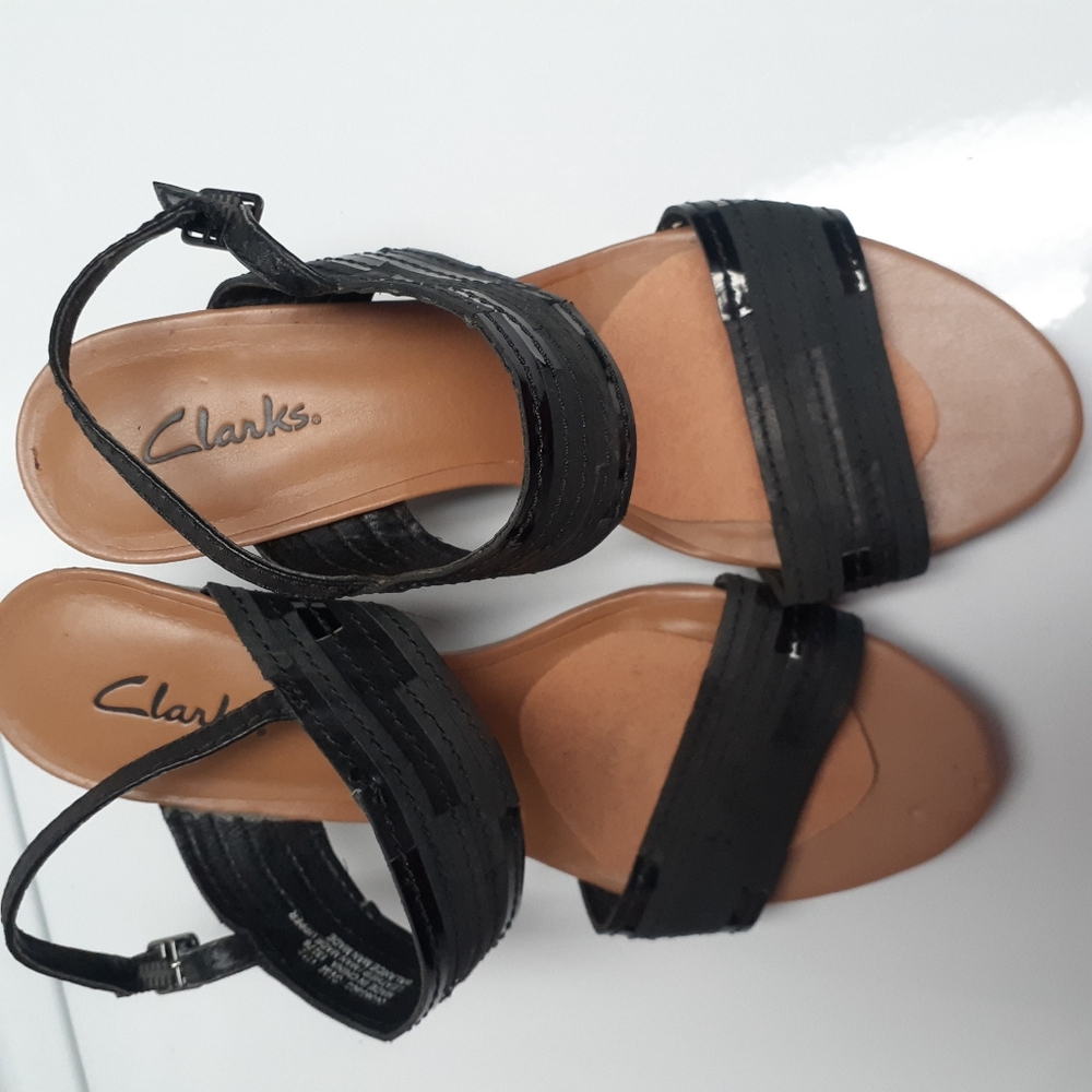 Clark's Jaelyn Lisa High Heels Black Open-Toe Sandals SIZE 8½